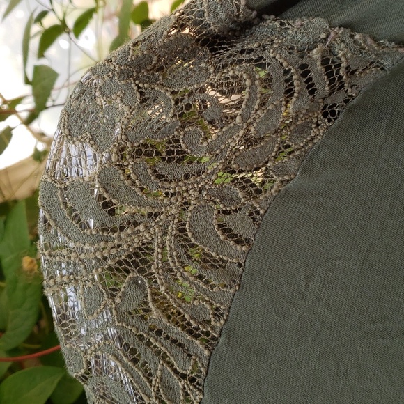 OLD NAVY Dark Green Lace TOP SZ. LG. NWOT - Picture 5 of 10
